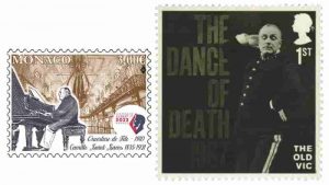 Monako pulunda Camille Saint-Saëns – İngiliz pulunda Ölüm Dansı sergileniyor 